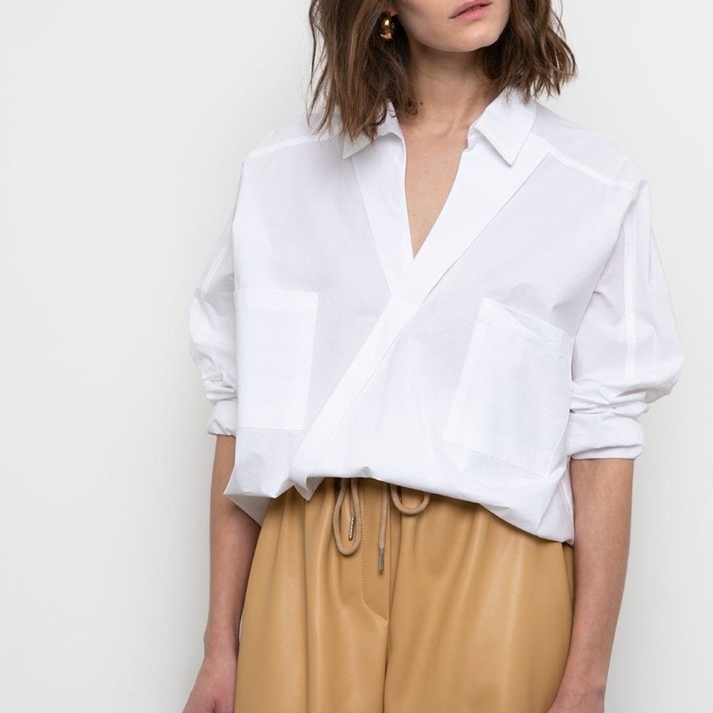 FRANKE SHOP WHITE COTTON CRISS CROSS TOP